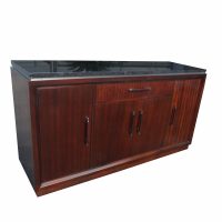 Close-up of marble top on Henredon cabinet
