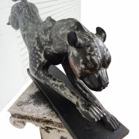 decorative 42″ cheetah statue in metal finish