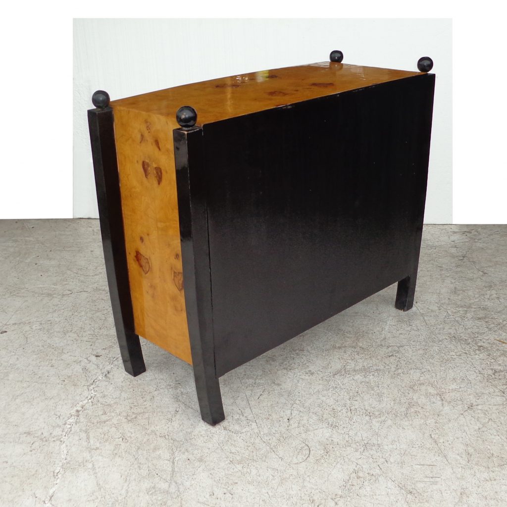 1930s inspired burl cabinet sideboard