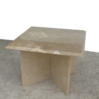1970s Italian Travertine Pedestal Side Table