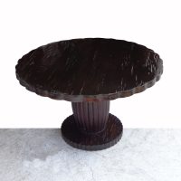 48″ Round Black Wood Dining Table