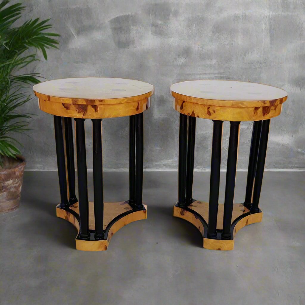 pair of art deco pedestal plant stands