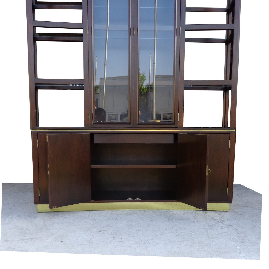 Dunbar cabinet with wooden and glass structure