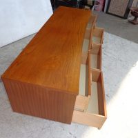 Concave front mid century modern sideboard close-up