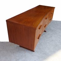 Six drawer vintage sideboard with unique concave design