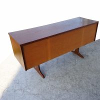 Retro concave drawer front sideboard in wood finish