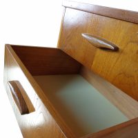 Mid century sideboard storage cabinet with concave front