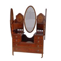 Vintage Victorian 3-Mirror Vanity with Glove Boxes