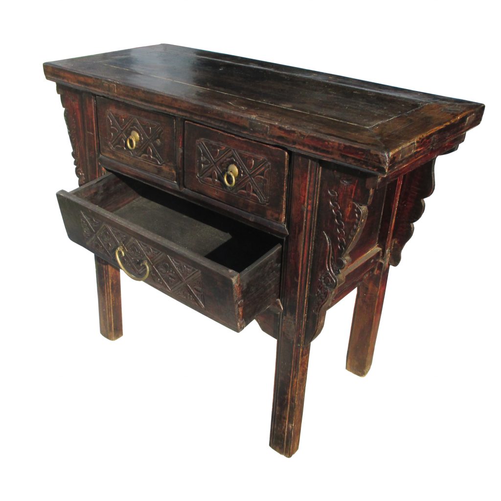 Elegant antique Chinese furniture with storage drawers