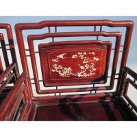 Pair of Chinese Rosewood chairs with Mother of Pearl Deco