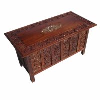 Thai wooden table in antique foldable style