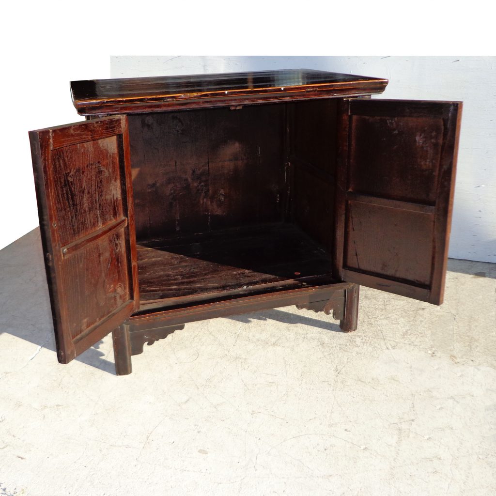 Vintage Chinese cabinet with ornate black finish