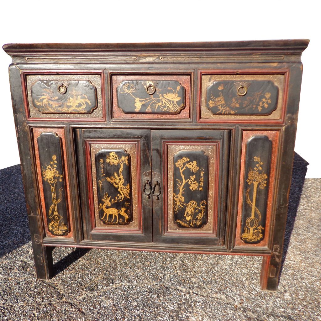 Oriental style wooden cabinet for storage