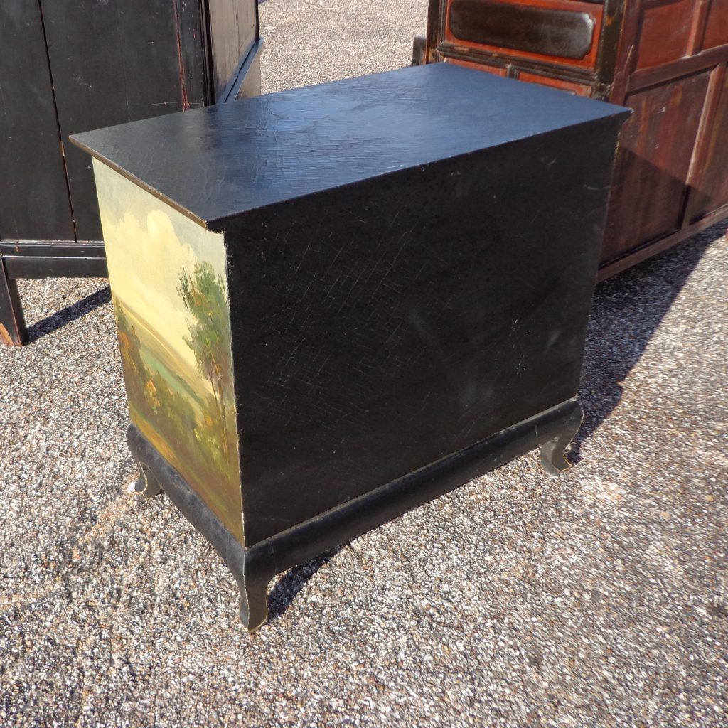 Vintage hand-painted cabinet with bird motif