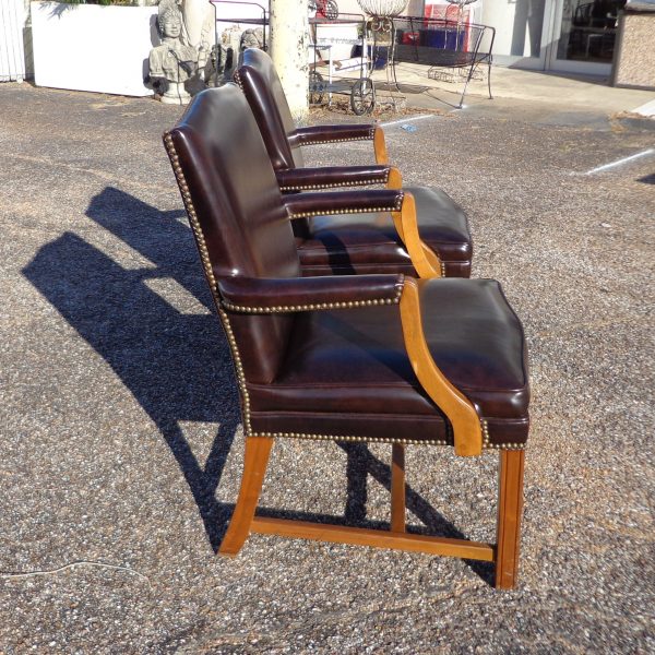 Pair of antique wood frame chairs