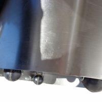 portable chrome and glass side table for living room