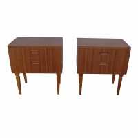 1960s Danish Mid Century Teak Nightstands – a Pair
