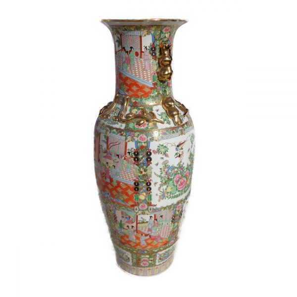 Artistic porcelain china vase profile shot
