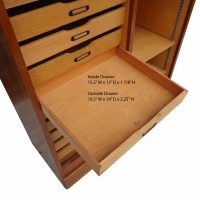 Tambour door storage cabinet in vintage style