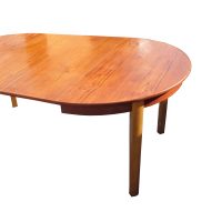 67 inch vintage Scandinavian dining table in wood finish