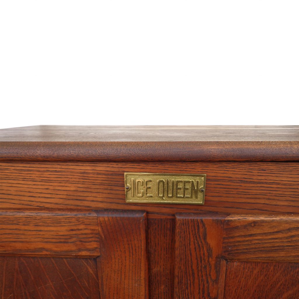 ICE QUEEN Antique Wooden Ice Box, Wine Cabinet on Casters ( MS10395)