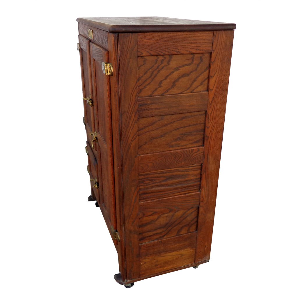 ICE QUEEN Antique Wooden Ice Box, Wine Cabinet on Casters ( MS10395)