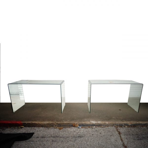 Glass and metal desk with minimalist style