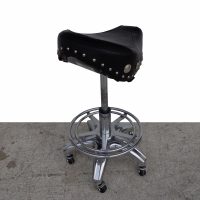 Larin Leather Saddle & Chrome Bar Stool