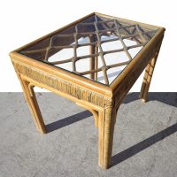 Bamboo motif end table ideal for eclectic home decor