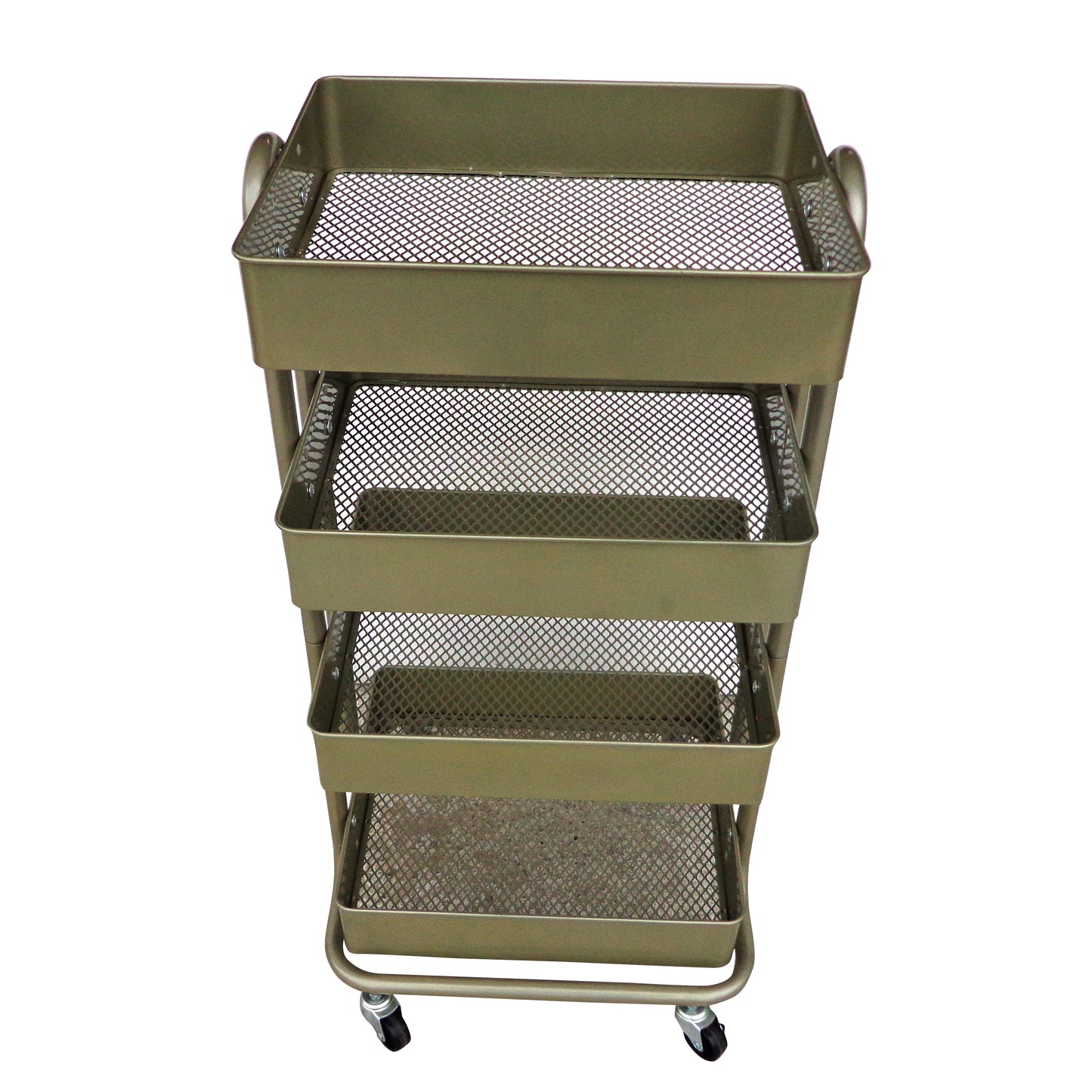 Metal Rolling Cart with 4 Storage Bin (MS10516)