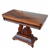Antique Empire harp lyre game table perfect for elegant interiors