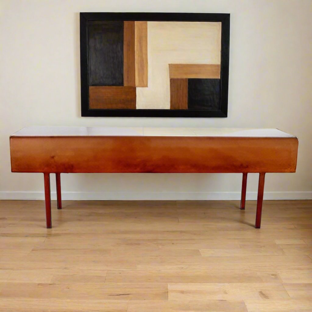 Mid-century 7 ft drop leaf dining table with extended leaves