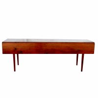 Vintage wooden drop leaf dining table, 7 feet long
