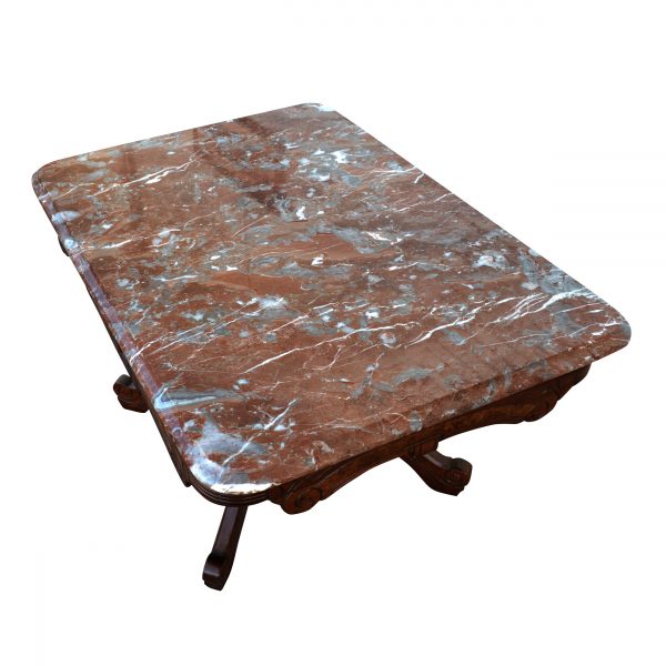 Elegant wooden and marble coffee table