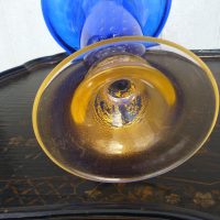 18″ Royal Blue Hand Blown Murano Vase with 24K Gold Flakes
