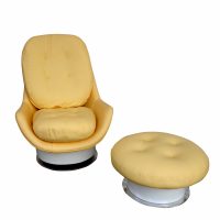 Set of Vintage Milo Baughman Thayer Coggin Lounge Chair and Ottoman