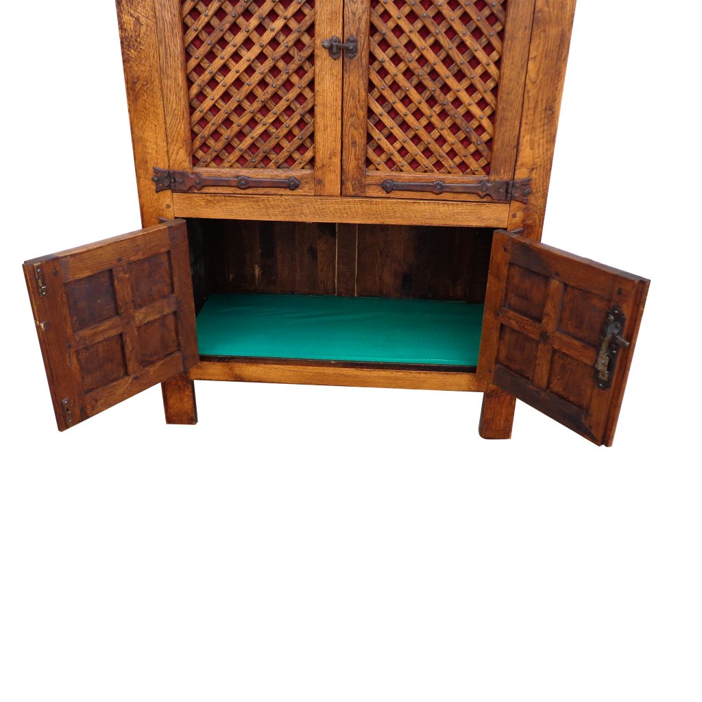 Small wood cabinet for media and electronics