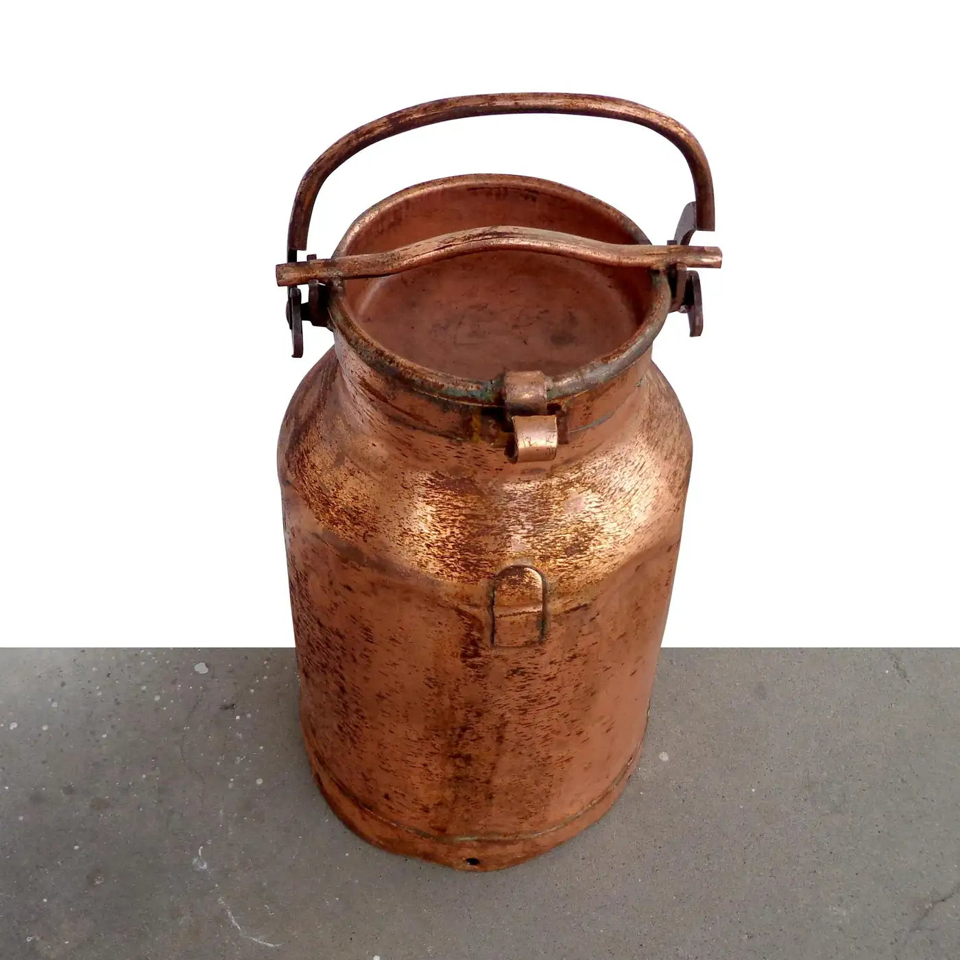 Decorative antique milk container display