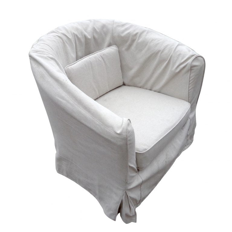 White Fabric Lounge Chair