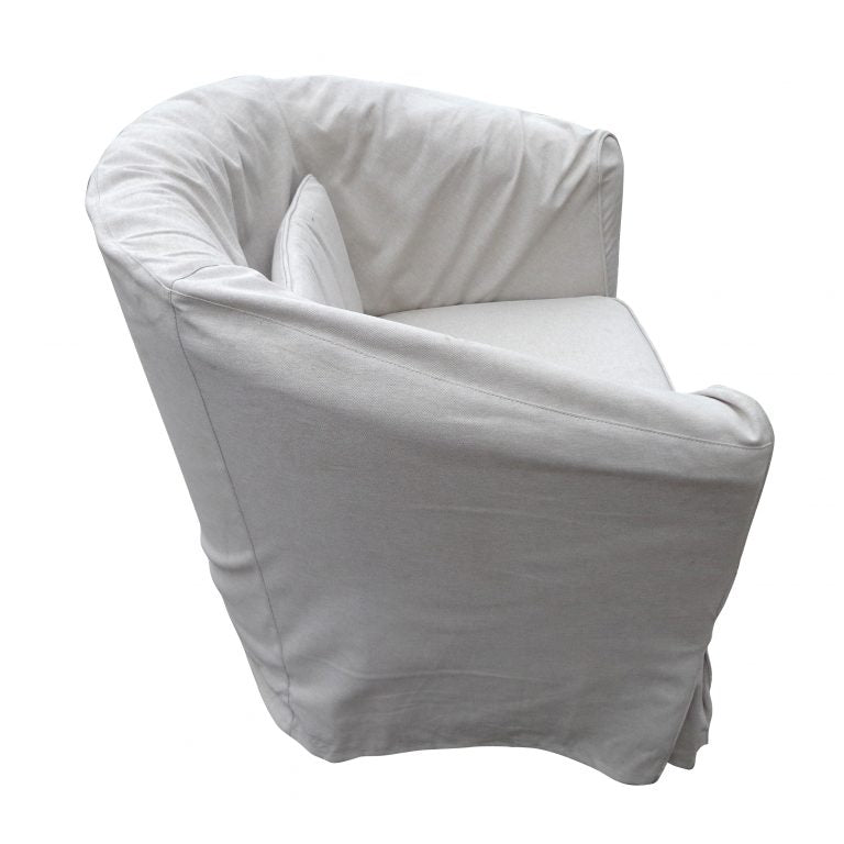 White Fabric Lounge Chair