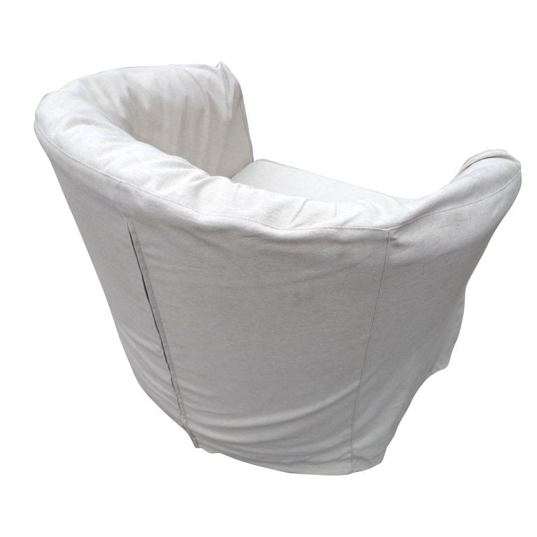 White Fabric Lounge Chair