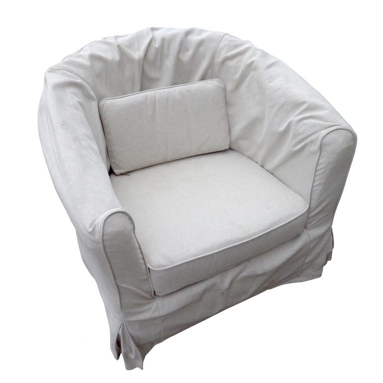 White Fabric Lounge Chair