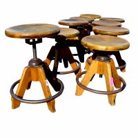 Vintage Maple Gunlock Remington Rand Stools