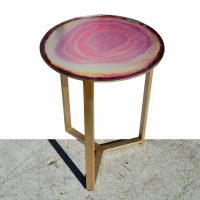 16″ Multi-Color Glass Top Side Table