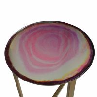 16″ Multi-Color Glass Top Side Table