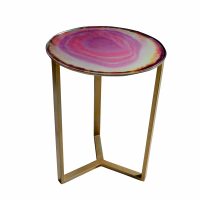 16″ Multi-Color Glass Top Side Table