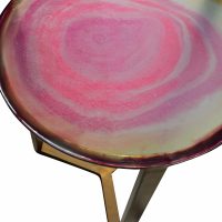 16″ Multi-Color Glass Top Side Table