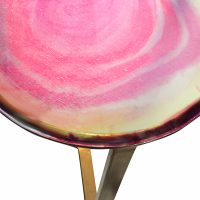 16″ Multi-Color Glass Top Side Table