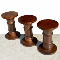 Set of Three 18″ Solid Wood Side Tables / Stools