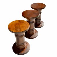 Set of Three 18″ Solid Wood Side Tables / Stools